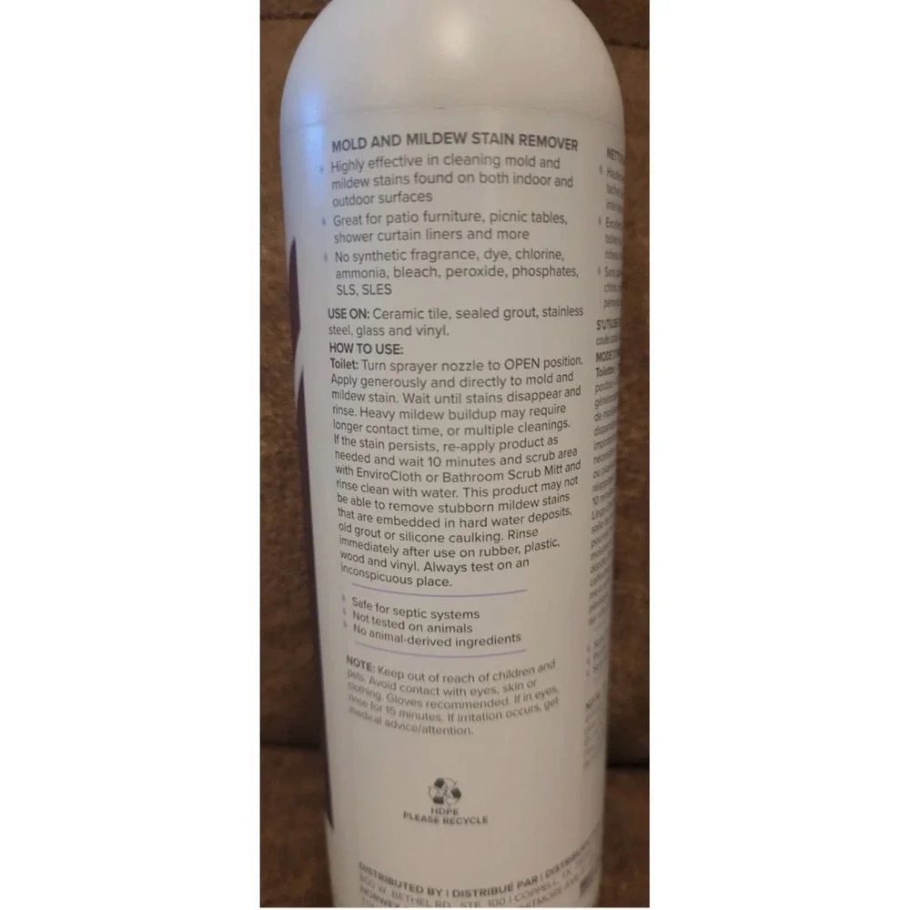 NEW Norwex Mold and Mildew Stain Remover With Spray Top
